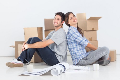 Office removals planning in Millbank with moving boxes and desk equipment
