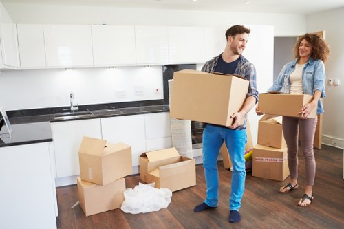 Careful loading of boxes and furniture for a central London move