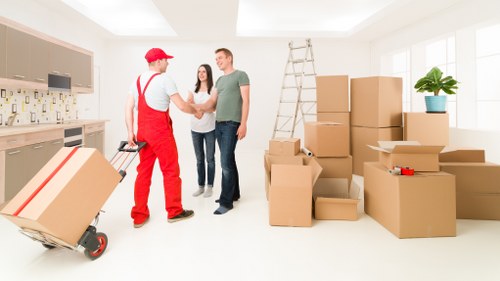 Furniture and boxes prepared for local moving in Millbank