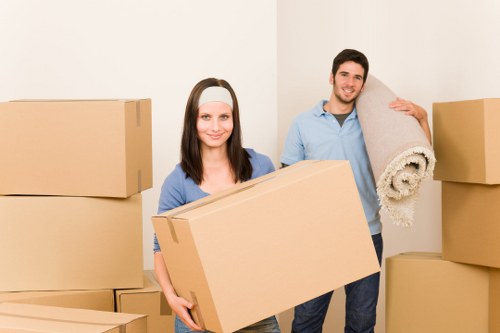 Prepared boxes and furniture ready for a local house move