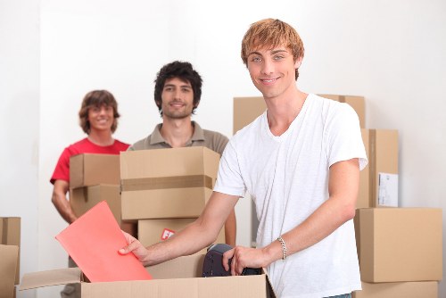Van and mover assisting with a flat move in central London